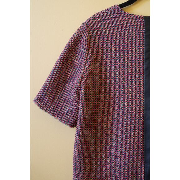 Sandro Crochet Tweed Boxy Cropped Short Sleeve Blouse Zip Top Size 2 Medium - Picture 4 of 10